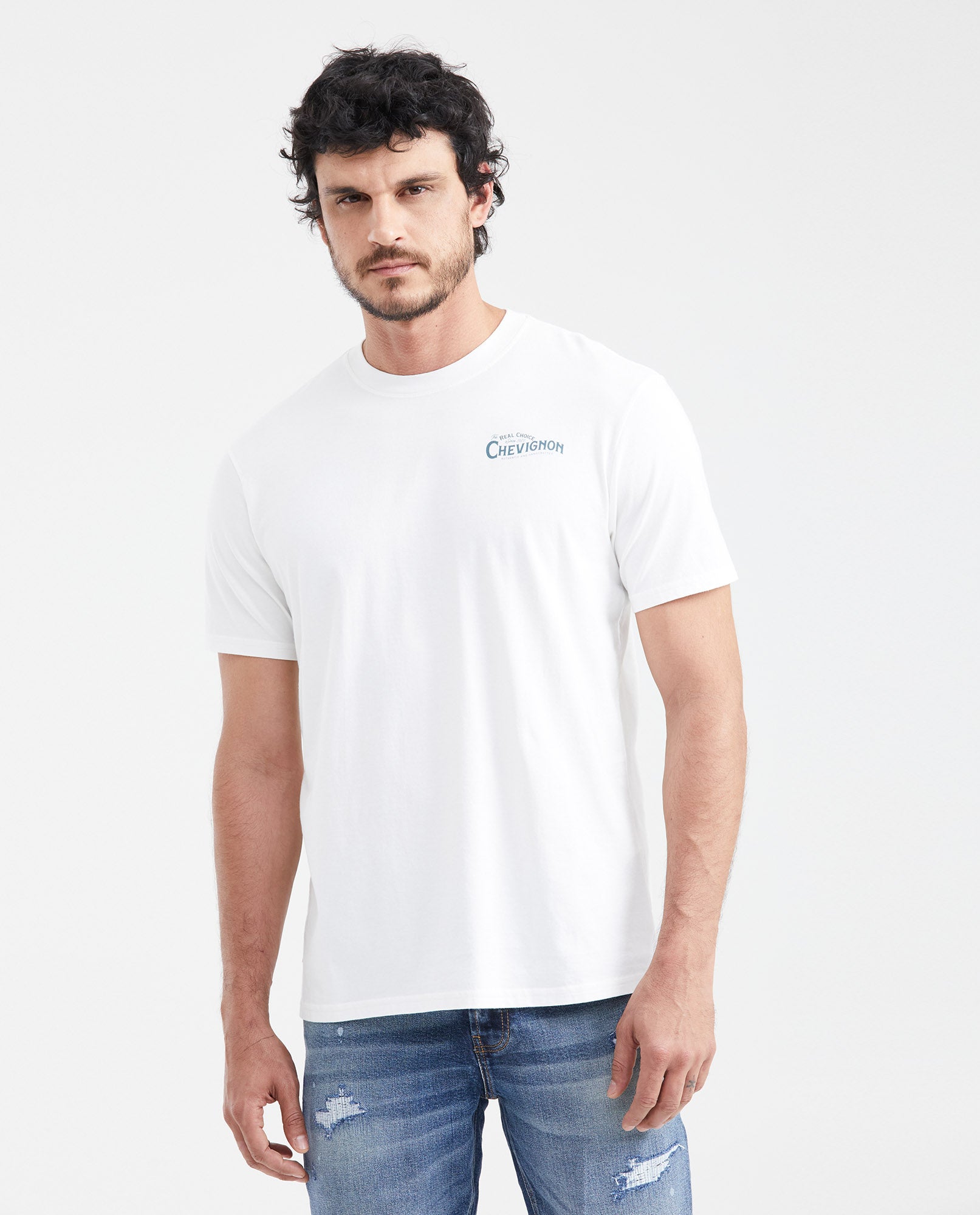 Men's Classic Fit Graphic T-Shirt Localized Front-Back Print in Cotton - 1