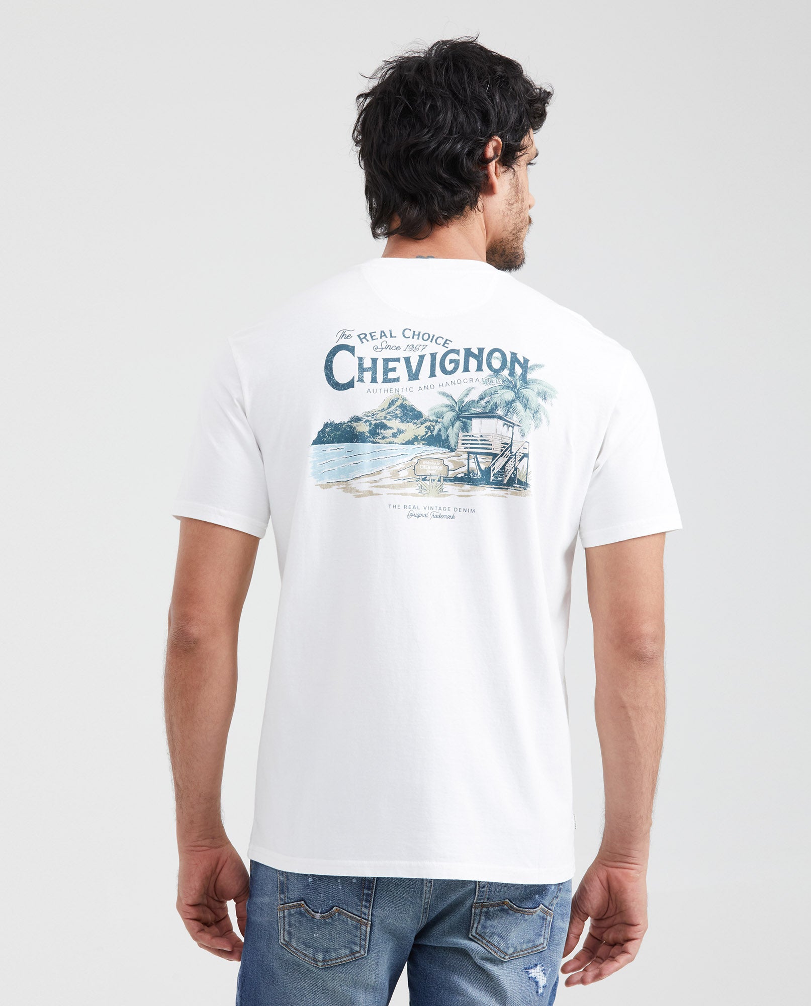 Men's Classic Fit Graphic T-Shirt Localized Front-Back Print in Cotton - 4