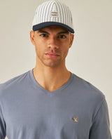 Mens T-Shirt Slim Fit Short Sleeve V-Neck Cotton Vibrant Embroidered Duck Heart Point - Blue 63_641H000_AZU184215_5