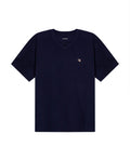 Mens T-Shirt Slim Fit Short Sleeve V-Neck Cotton Vibrant Embroidered Duck Heart Point - Blue 63_641H000_AZU194011_3