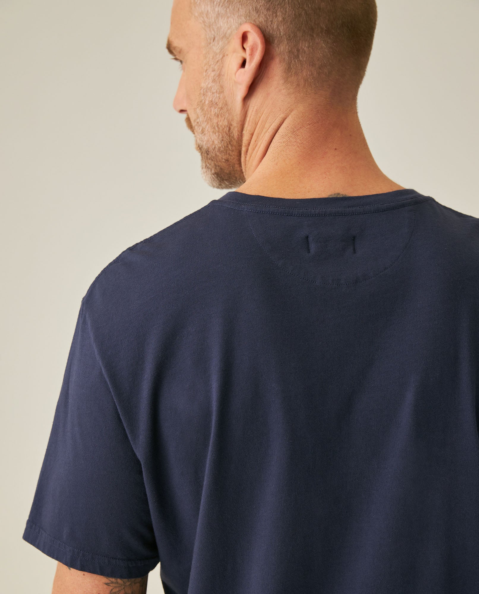 Mens T-Shirt Slim Fit Short Sleeve V-Neck Cotton Vibrant Embroidered Duck Heart Point - Blue 63_641H000_AZU194011_7