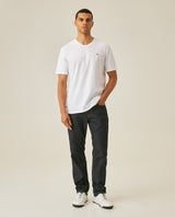 Mens T-Shirt Slim Fit Short Sleeve V-Neck Cotton Vibrant Embroidered Duck Heart Point - White 63_641H000_BLA110601_4