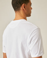 Mens T-Shirt Slim Fit Short Sleeve V-Neck Cotton Vibrant Embroidered Duck Heart Point - White 63_641H000_BLA110601_6