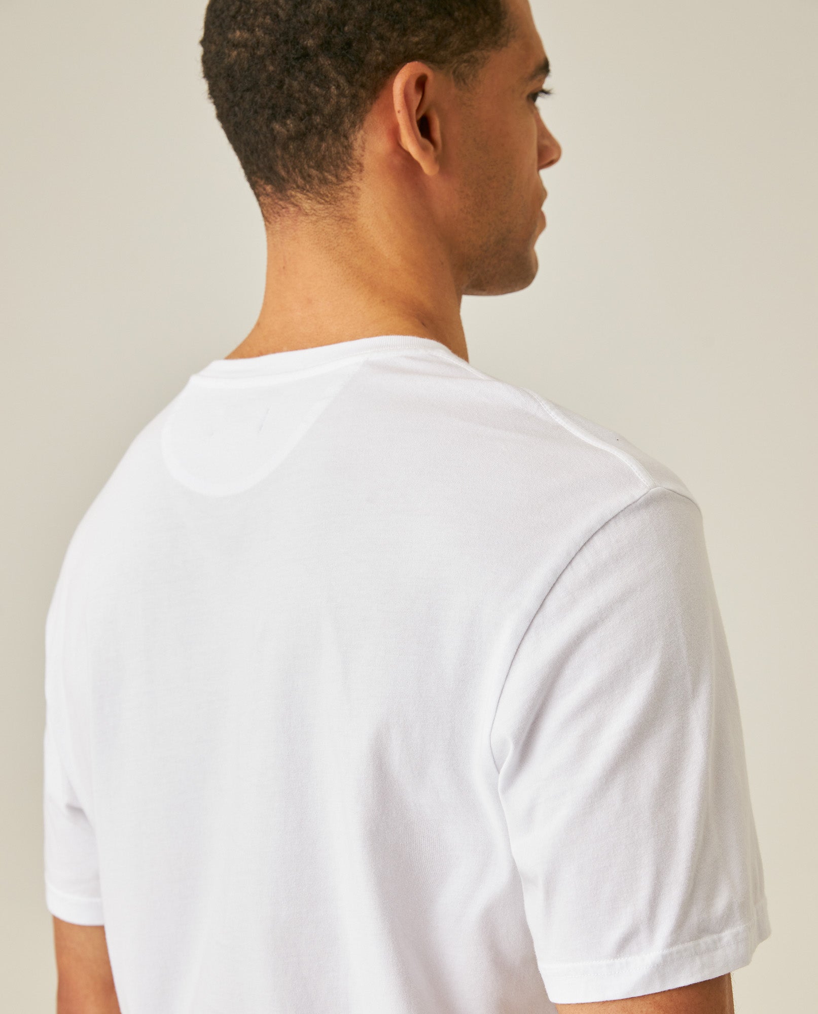 Mens T-Shirt Slim Fit Short Sleeve V-Neck Cotton Vibrant Embroidered Duck Heart Point - White 63_641H000_BLA110601_6
