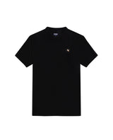 Mens T-Shirt Slim Fit Short Sleeve V-Neck Cotton Vibrant Embroidered Duck Heart Point - Black 63_641H000_NEG194007_3