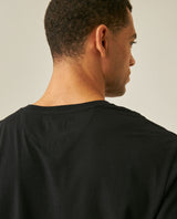 Mens T-Shirt Slim Fit Short Sleeve V-Neck Cotton Vibrant Embroidered Duck Heart Point - Black 63_641H000_NEG194007_7