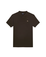Mens T-Shirt Slim Fit Short Sleeve V-Neck Cotton Vibrant Embroidered Duck Heart Point - Green 63_641H000_VER190414_3
