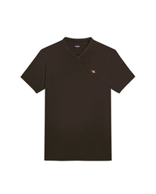 Mens T-Shirt Slim Fit Short Sleeve V-Neck Cotton Vibrant Embroidered Duck Heart Point - Green 63_641H000_VER190414_3
