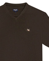 Mens T-Shirt Slim Fit Short Sleeve V-Neck Cotton Vibrant Embroidered Duck Heart Point - Green 63_641H000_VER190414_8