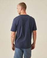 Mens T-Shirt Slim Fit Short Sleeve Crewneck Cotton Vibrant Embroidered Duck Heart Point Chest - Blue 63_641H001_AZU194011_6