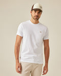 Mens T-Shirt Slim Fit Short Sleeve Crewneck Cotton Vibrant Embroidered Duck Heart Point Chest - White 63_641H001_BLA110601_0