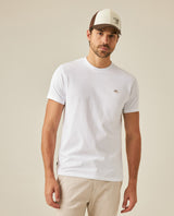 Mens T-Shirt Slim Fit Short Sleeve Crewneck Cotton Vibrant Embroidered Duck Heart Point Chest - White 63_641H001_BLA110601_0