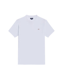 Mens T-Shirt Slim Fit Short Sleeve Crewneck Cotton Vibrant Embroidered Duck Heart Point Chest - White 63_641H001_BLA110601_3