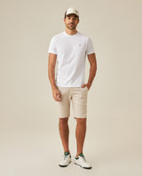Mens T-Shirt Slim Fit Short Sleeve Crewneck Cotton Vibrant Embroidered Duck Heart Point Chest - White 63_641H001_BLA110601_4