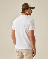 Mens T-Shirt Slim Fit Short Sleeve Crewneck Cotton Vibrant Embroidered Duck Heart Point Chest - White 63_641H001_BLA110601_6