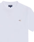 Mens T-Shirt Slim Fit Short Sleeve Crewneck Cotton Vibrant Embroidered Duck Heart Point Chest - White 63_641H001_BLA110601_8