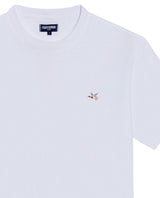 Mens T-Shirt Slim Fit Short Sleeve Crewneck Cotton Vibrant Embroidered Duck Heart Point Chest - White 63_641H001_BLA110601_8