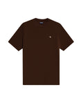 Mens T-Shirt Slim Fit Short Sleeve Crewneck Cotton Vibrant Embroidered Duck Heart Point Chest - Brown 63_641H001_CAF191016_3