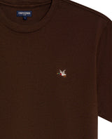 Mens T-Shirt Slim Fit Short Sleeve Crewneck Cotton Vibrant Embroidered Duck Heart Point Chest - Brown 63_641H001_CAF191016_8