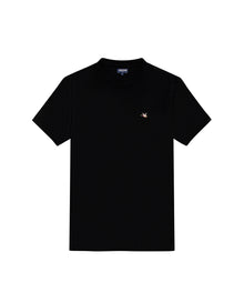 Mens T-Shirt Slim Fit Short Sleeve Crewneck Cotton Vibrant Embroidered Duck Heart Point Chest - Black 63_641H001_NEG194007_0
