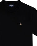 Mens T-Shirt Slim Fit Short Sleeve Crewneck Cotton Vibrant Embroidered Duck Heart Point Chest - Black 63_641H001_NEG194007_3