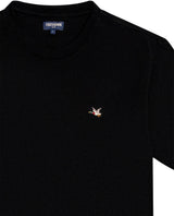 Mens T-Shirt Slim Fit Short Sleeve Crewneck Cotton Vibrant Embroidered Duck Heart Point Chest - Black 63_641H001_NEG194007_3
