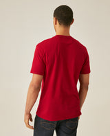 Mens T-Shirt Slim Fit Short Sleeve Crewneck Cotton Vibrant Embroidered Duck Heart Point Chest - Red 63_641H001_ROJ191863_6