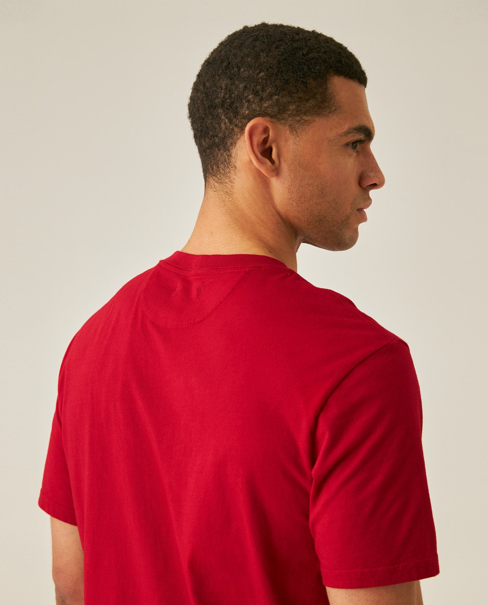 Mens T-Shirt Slim Fit Short Sleeve Crewneck Cotton Vibrant Embroidered Duck Heart Point Chest - Red 63_641H001_ROJ191863_7