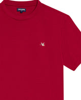 Mens T-Shirt Slim Fit Short Sleeve Crewneck Cotton Vibrant Embroidered Duck Heart Point Chest - Red 63_641H001_ROJ191863_8