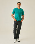 Mens T-Shirt Slim Fit Short Sleeve Crewneck Cotton Vibrant Embroidered Duck Heart Point Chest - Green 63_641H001_VER185424_4