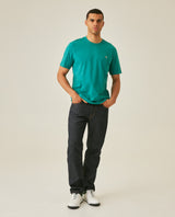 Mens T-Shirt Slim Fit Short Sleeve Crewneck Cotton Vibrant Embroidered Duck Heart Point Chest - Green 63_641H001_VER185424_4