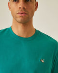 Mens T-Shirt Slim Fit Short Sleeve Crewneck Cotton Vibrant Embroidered Duck Heart Point Chest - Green 63_641H001_VER185424_5