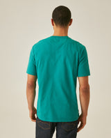 Mens T-Shirt Slim Fit Short Sleeve Crewneck Cotton Vibrant Embroidered Duck Heart Point Chest - Green 63_641H001_VER185424_6