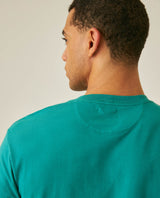 Mens T-Shirt Slim Fit Short Sleeve Crewneck Cotton Vibrant Embroidered Duck Heart Point Chest - Green 63_641H001_VER185424_7