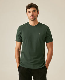 Mens T-Shirt Slim Fit Short Sleeve Crewneck Cotton Vibrant Embroidered Duck Heart Point Chest - Green 63_641H001_VER195406_0