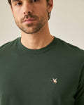 Mens T-Shirt Slim Fit Short Sleeve Crewneck Cotton Vibrant Embroidered Duck Heart Point Chest - Green 63_641H001_VER195406_5