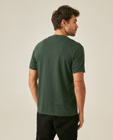 Mens T-Shirt Slim Fit Short Sleeve Crewneck Cotton Vibrant Embroidered Duck Heart Point Chest - Green 63_641H001_VER195406_6