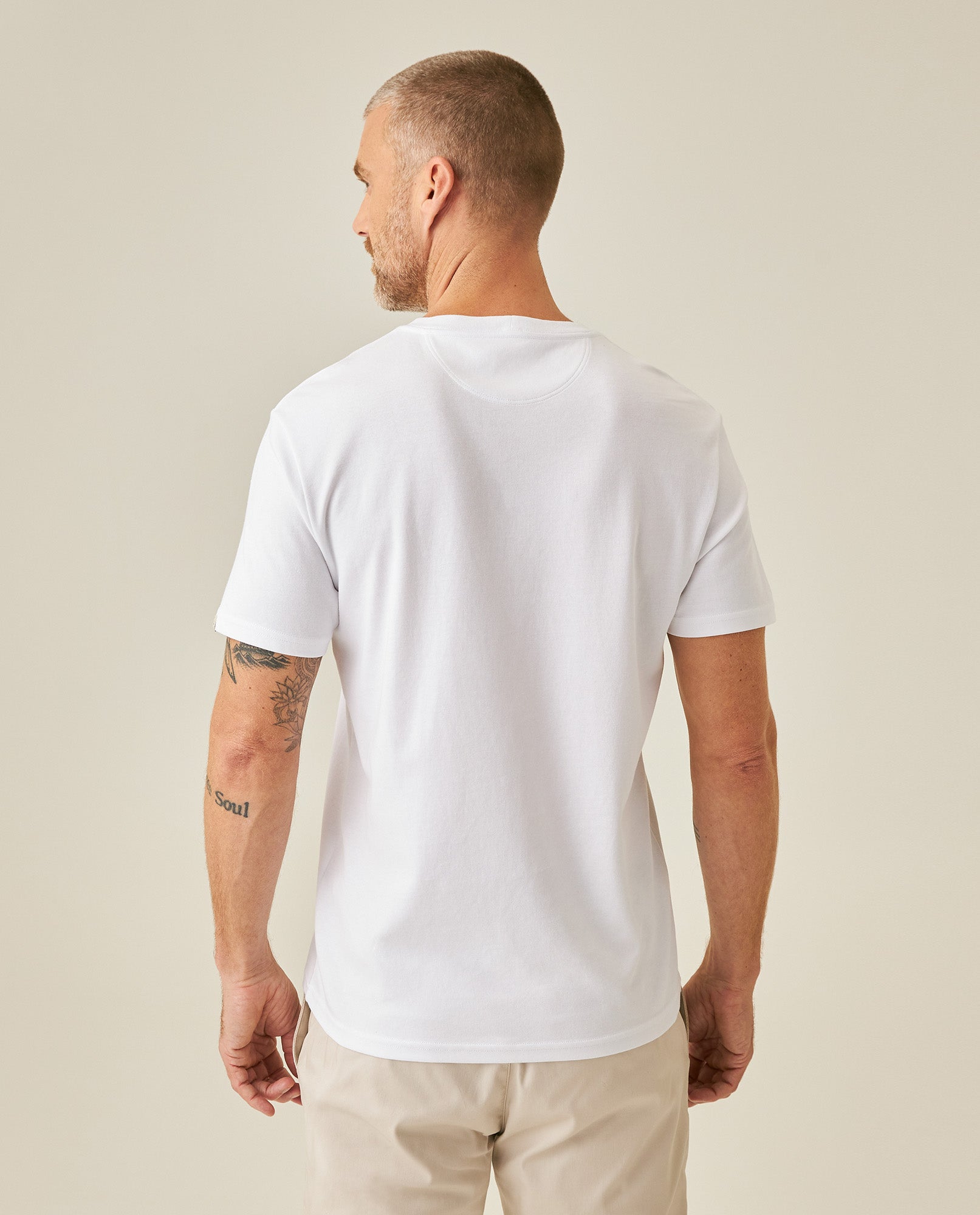 Mens T-Shirt Slim Fit Short Sleeve Cotton Polyester High Density Graphic Center Print Tactile Relief - White 63_641H002_BLA110601_6