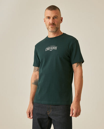 Mens T-Shirt Slim Fit Short Sleeve Cotton Polyester High Density Graphic Center Print Tactile Relief - Dark Green 63_641H002_VER195406_0