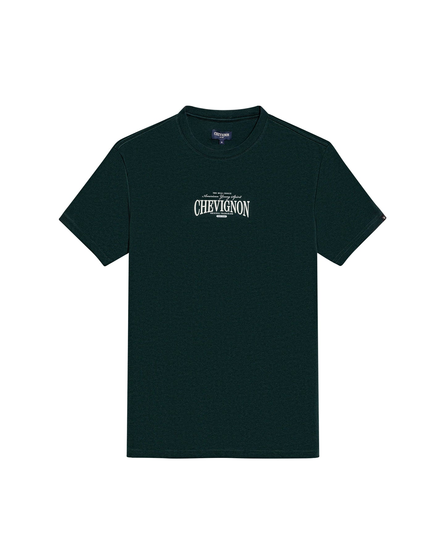 Mens T-Shirt Slim Fit Short Sleeve Cotton Polyester High Density Graphic Center Print Tactile Relief - Dark Green 63_641H002_VER195406_3