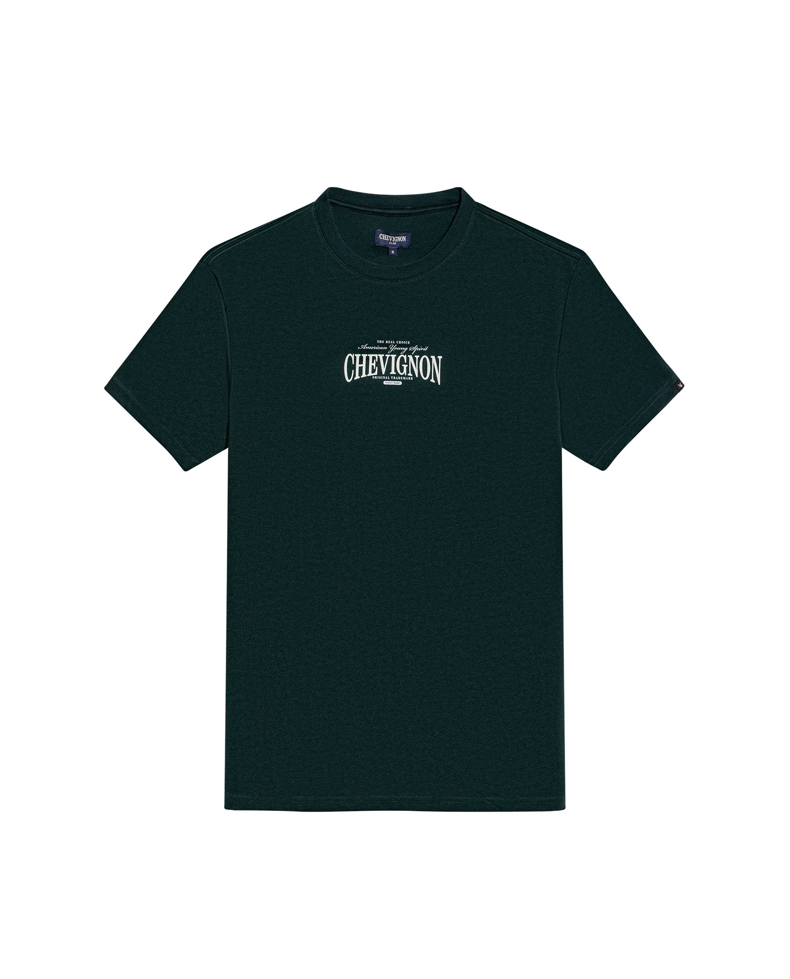 Mens T-Shirt Slim Fit Short Sleeve Cotton Polyester High Density Graphic Center Print Tactile Relief - Dark Green 63_641H002_VER195406_3