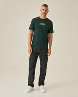 Mens T-Shirt Slim Fit Short Sleeve Cotton Polyester High Density Graphic Center Print Tactile Relief - Dark Green 63_641H002_VER195406_4