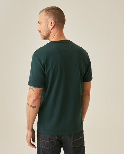 Mens T-Shirt Slim Fit Short Sleeve Cotton Polyester High Density Graphic Center Print Tactile Relief - Dark Green 63_641H002_VER195406_6