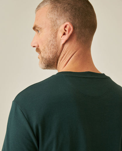 Mens T-Shirt Slim Fit Short Sleeve Cotton Polyester High Density Graphic Center Print Tactile Relief - Dark Green 63_641H002_VER195406_7