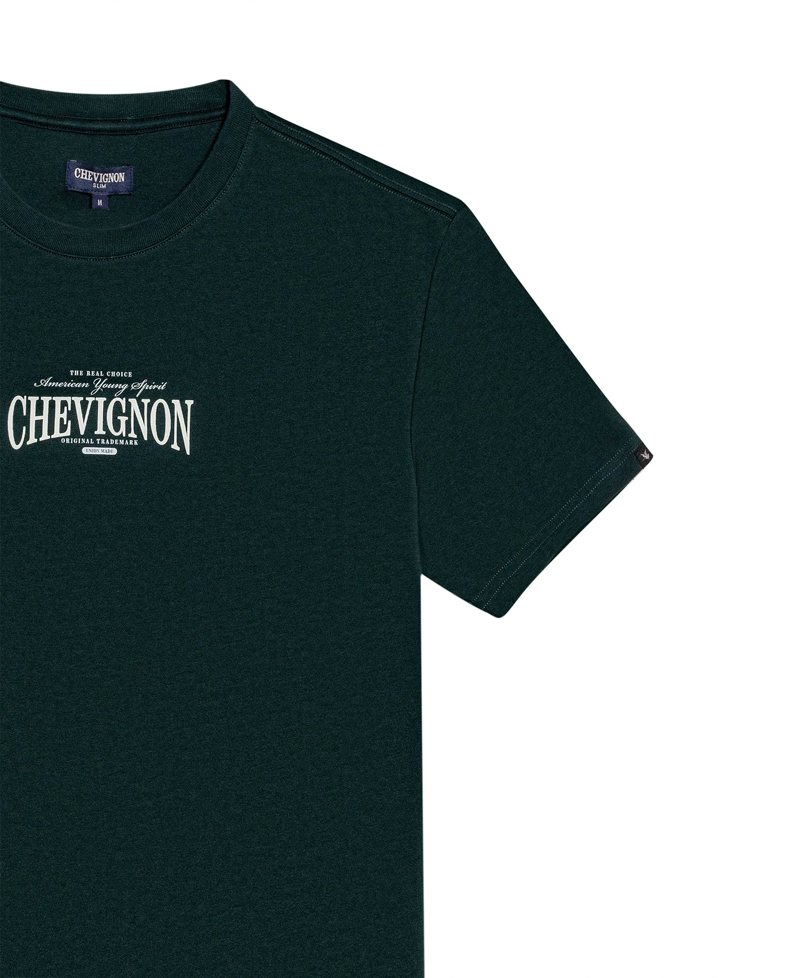 Mens T-Shirt Slim Fit Short Sleeve Cotton Polyester High Density Graphic Center Print Tactile Relief - Dark Green 63_641H002_VER195406_8