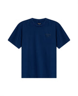 Mens T-Shirt Classic Fit Short Sleeve Cotton Elastane Piqué-Honeycomb Fabric Localized Graphic Red Vent Details - Blue 63_641H003_AZU194029_3
