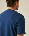 Mens T-Shirt Classic Fit Short Sleeve Cotton Elastane Piqué-Honeycomb Fabric Localized Graphic Red Vent Details - Blue 63_641H003_AZU194029_7