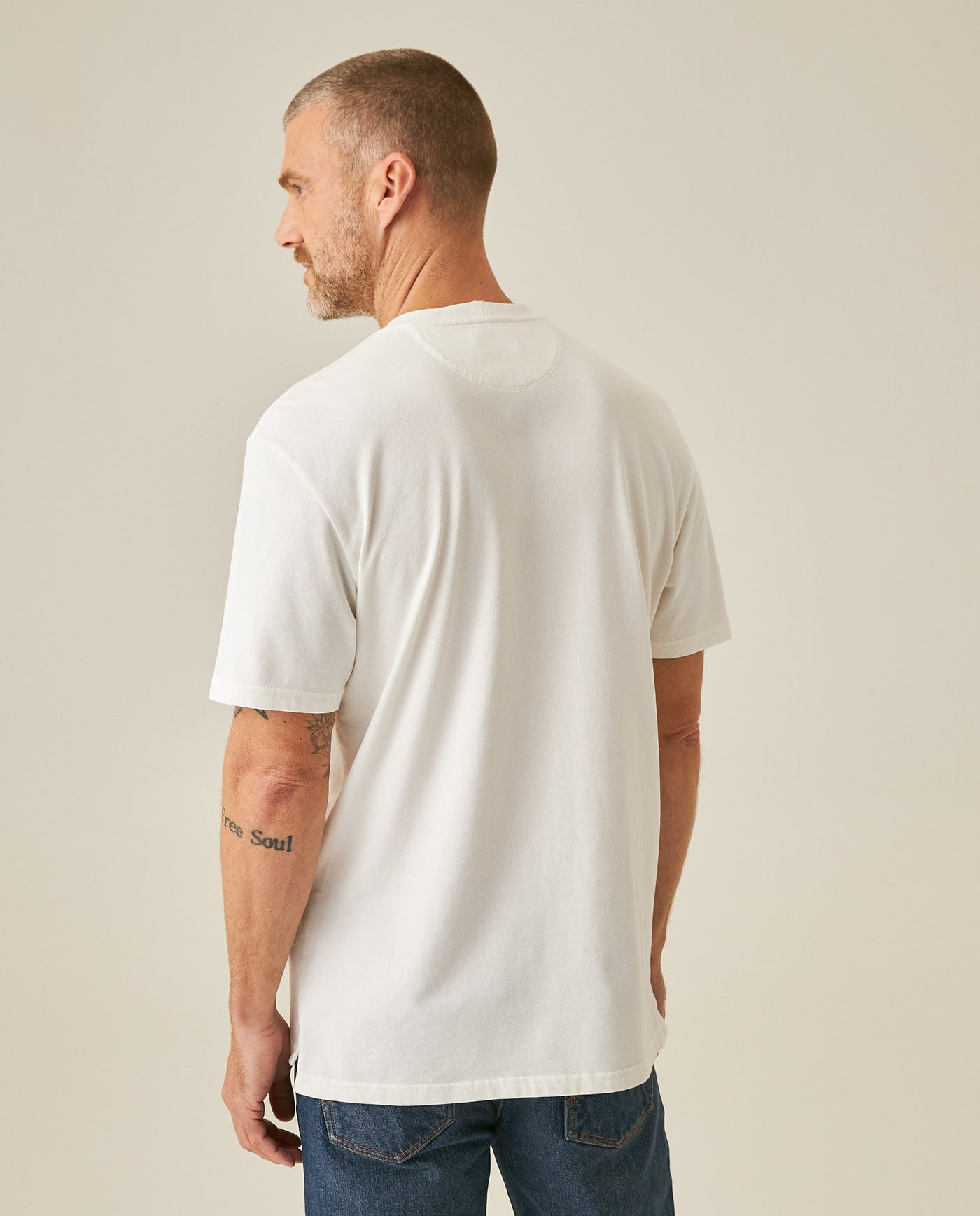 Mens T-Shirt Classic Fit Short Sleeve Cotton Elastane Piqué-Honeycomb Fabric Localized Graphic Red Vent Details - Raw 63_641H003_CRU110606_6