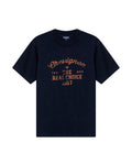 Mens T-Shirt Slim Fit Short Sleeve Cotton Subtle Slub Heavy Rib Collar Printed Front Graphic Seam Details - Blue 63_641H004_AZU193924_3