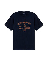 Mens T-Shirt Slim Fit Short Sleeve Cotton Subtle Slub Heavy Rib Collar Printed Front Graphic Seam Details - Blue 63_641H004_AZU193924_3